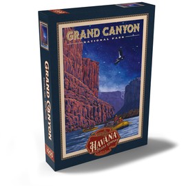 Grand Canyon National Park - Night Rafting, Vintage Travel Poster - Premium 1000 Piece Puzzle - MyPuzzle Special Collection by Havana Puzzle Company