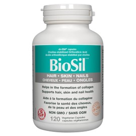 BioSil - Hair, Skin, Nails, Supports Keratin and Collagen Production, Natural Nourishment For Your Body's Beauty Proteins, 120 Vegetarian Capsules