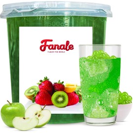 Fanale Green Apple Popping Boba Pearls, Vegan, Non GMO, Gluten Free, Fat Free, Perfect for Bubble Tea, Smoothies, Ice Cream, Desserts, and Beverages.