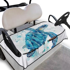 Darisoco Sea Turtle Evolution Golf Cart Seat Covers Golf Cart Seat Towel Blanket with 4 Front Pockets Fits for Club Car and More 2 Person Seats Golf Carts