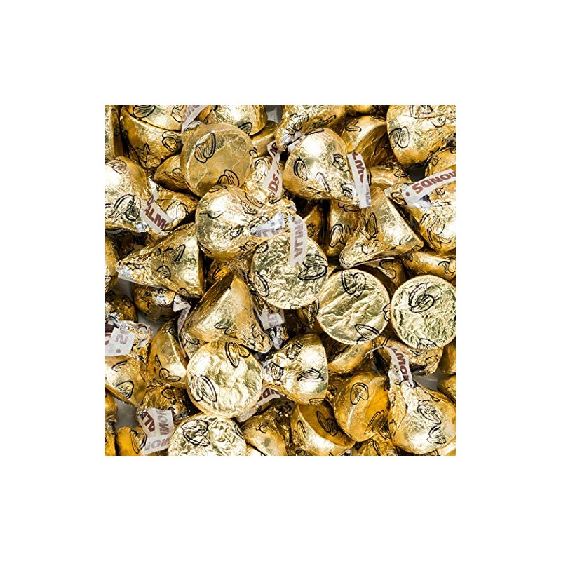 1lb Gold Hershey Kisses with Almonds (Approx. 100 pcs) -