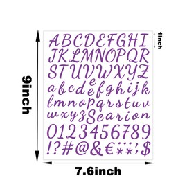 ELANE Purple 16 Sheets Vinyl Letter Stickers, Self-Adhesive, Mailbox Numbers, Alphabet Stickers for Home, Office, Mailbox, Signs, Window, Door
