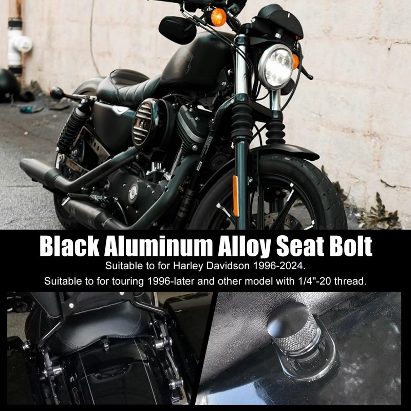KOGUNXU 2 Pack Black Aluminum Alloy Seat Bolt Screw Fit