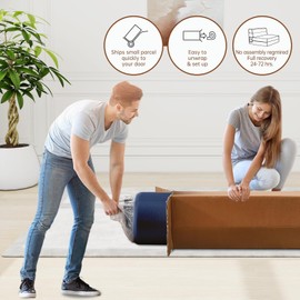 Nigoone Folding Sofa Bed Couch Memory Foam with Pillow Sleeper Chair Lazy Couch Twin Size Futon Convertible Guest Beds,Washable Cover,Dark Blue