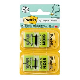 Post-it 680SD2 - Bandera de mensaje de fecha y letra, 1 pulgada x 1-3/4 pulgadas, 100/PK, verde