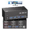 KVM Switch 3 Monitors 2 Computers 8K@30Hz/4K@60Hz, HDMI KVM Switches