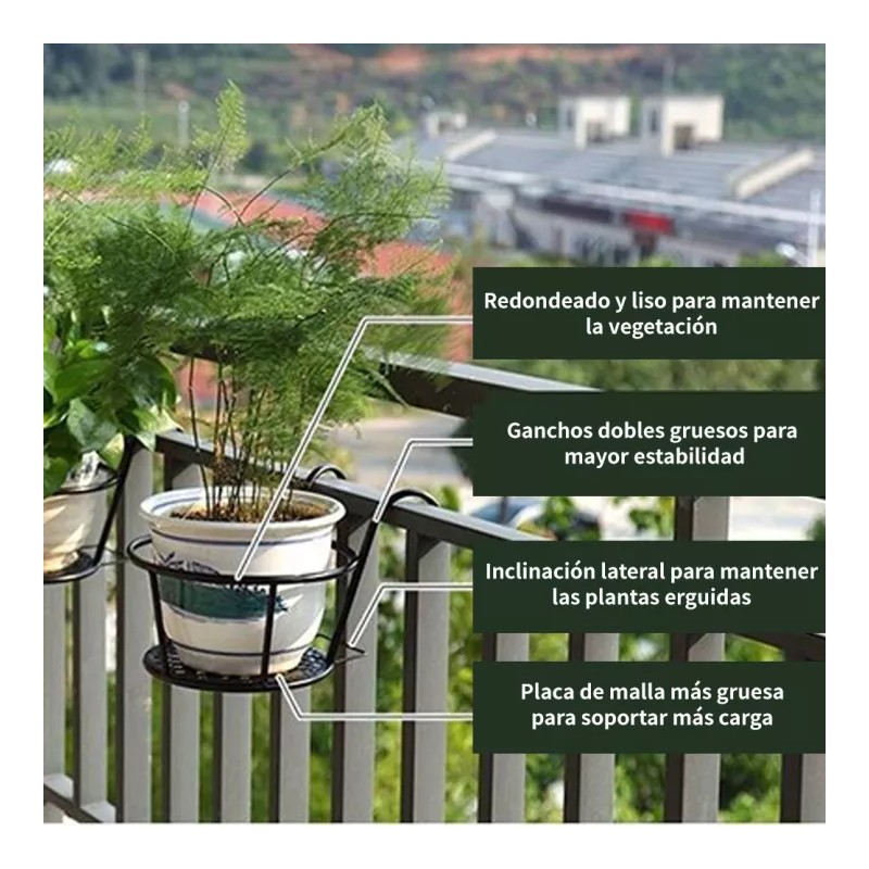 Ycchke Maceta De Barandilla Colgante Maceta
