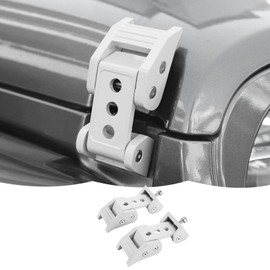 Hood Latches Hood Lock Catch Latches Kit Aluminum Alloy Stainless Steel for Jeep Wrangler JK JKU JL JLU & Gladiator JT 2007-2024,White
