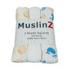 MuslinZ Baby Muslin Squares Burp Cloths 3 Pack 100% Pure