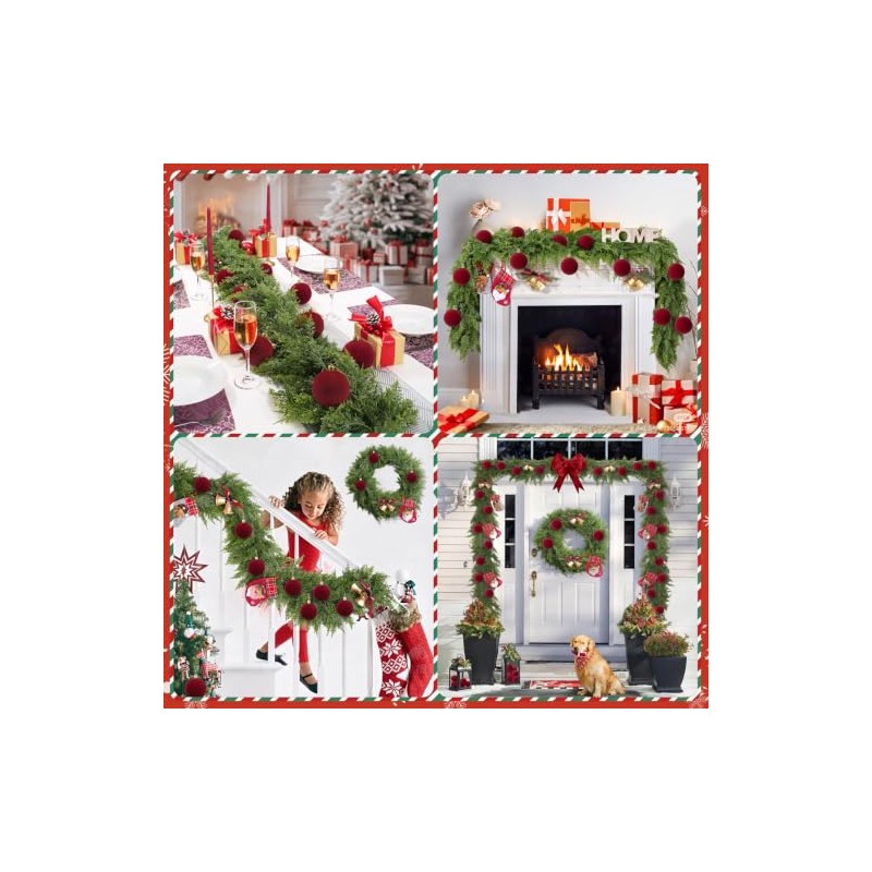 ROMOT 24 Bolas de Navidad, Tela de Terciopelo, Adornos Navideños