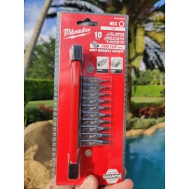 Milwaukee 48-22-9540 1/4" Drive Hex Bit Socket Set - 10 PC  SEALED NEW
