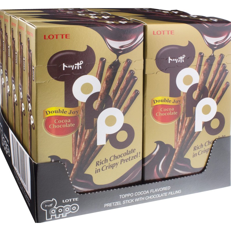 Lotte Toppo Cocoa Chocolate Pretzel, 1.41oz (Pack of 10)