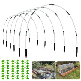 Kit de aros de jardín de 8 pies para túnel de cultivo - Marco de fibra de vidrio libre de óxido para camas elevadas, 36 piezas - Soporte para plantas DIY para malla de jardín, cubiertas de