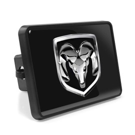 iPick Image for RAM Head Logo UV Graphic Black ABS Plastic 2 inch Tow Hitch Cover