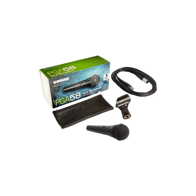 Shure Micrófono para Voces PGA58, Incluye Cable XLR-XLR