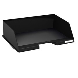 Exacompta - Ref 11214D - ECOBlack Landscape Letter Tray Combo Maxi - 347 x 255 x 103mm in Size, Suitable for A4 Documents, Stackable With Others, Holds Approx. 750 Sheets - Black