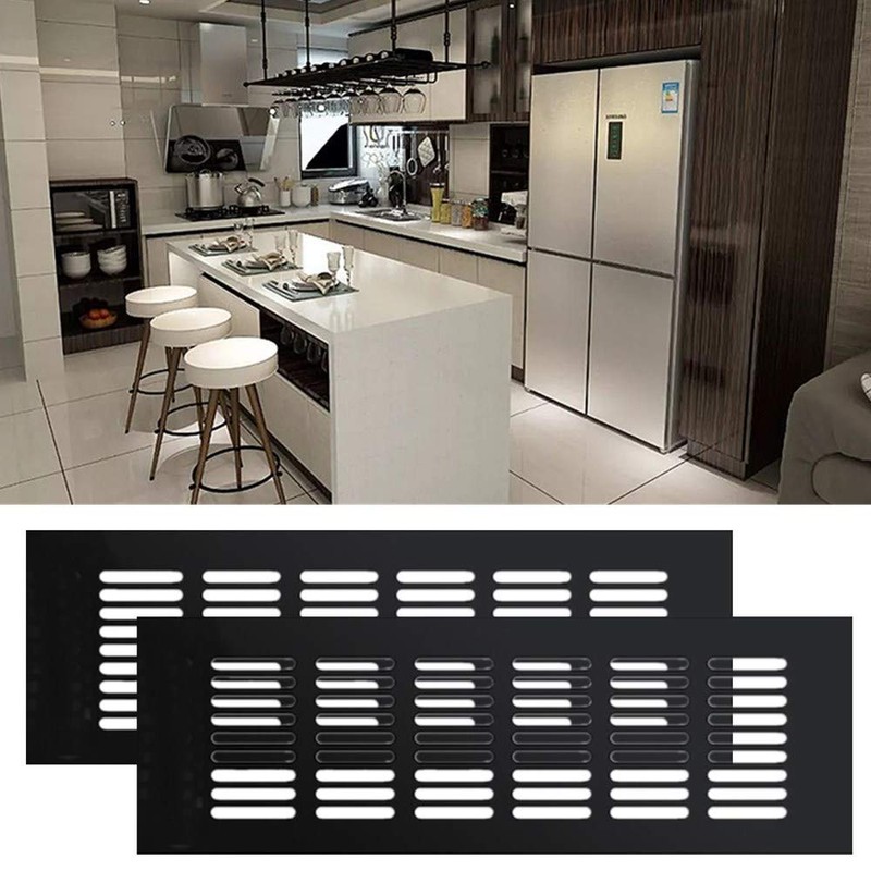 2 Pieces Air Vent Grille Cover Black Square Aluminum Alloy