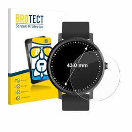 BROTECT Protective glass for wristwatches (circular, diameter: 43 mm), protective film, tempered glass [extremely scratch-resistant, 9H, anti-fingerprint, ultra-transparent]
