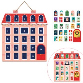 FaCraft Countdown to Christmas Advent Calendar for Kids 2023 Christmas Countdown Calendar Hanging Signs Days until Christmas Countdown Decorations Signs Wreath for Front Door Wall Home Christmas Decor