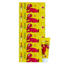 Betadent Set of 6 Toothpastes for Children 3-6 Years Raspberry Flavour Antiplaque and Caries Effect, Balanced Dosage of Fluorine Salt at a Concentration of 430 ppm F. 6 x 75 ml