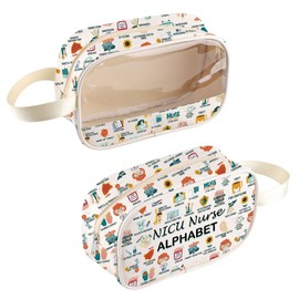 MNIGIU NICU Nurse Gift NICU Nurse Thank You Gift NICU Nurse Alphabet Clear Cosmetic Bag for Pediatric Nurse (NICU NurseBag)