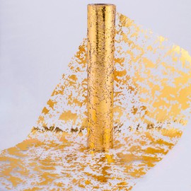 Bloss Gold Table Runner, Sequin Glitter Foil Metallic Table Runners, Sparkly Thin Mesh Table Runner for Party, Gold Runner for Table for Event Party, Wedding, Birthday Party, Christmas