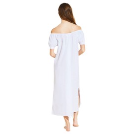 Eberjey Linen Solid - The Harper Dress White LG