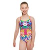 Zoggs Junior Girls Boho Duoback Swimming Costume with Slim Contrasting