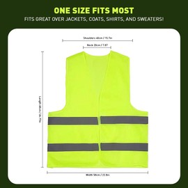 Ninnyi 10 Pcs High Vis Vests, Lightweight Reflective Hi Vis Vest for Nightwear & Outerdoor Work