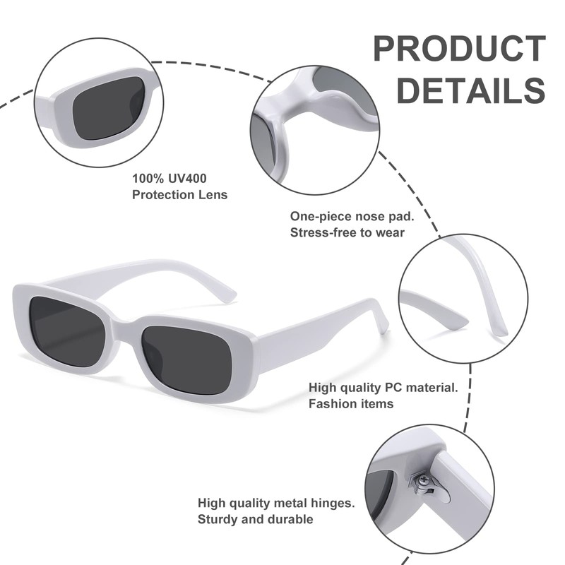 JASPIN Rectangle Sunglasses for Women Men Trendy Y2k Retro 90s