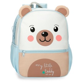 Roll Road Happy Kids Backpack School Backpack Polyester Side Pockets Wide Adjustable Straps Top Handle Hanging Name ID Tag Magic Fix System, Little Teddy, Unit size, backpack 33