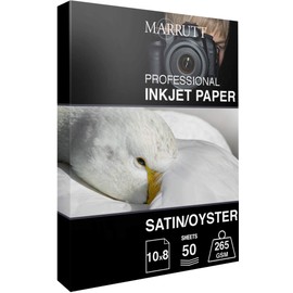 Marrutt 265gsm Pro Photo Satin/Oyster Inkjet Paper: (10" x 8" - 50 Sheets)