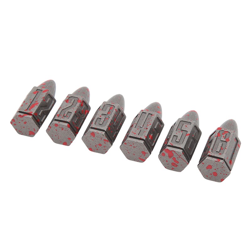 6 Pcs Bullet Metal Dice Set Micro Polyhedral Bloodstained Bullet