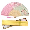 Boshiho Women's Fan & Fan Bag, Rayon Dance Fan, Beautiful,