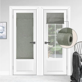 WDFour Cordless Blackout Door Curtains, Triple Layers 100% Light Blocking & UV Protect, Noiseless Adjustable Roller Shade, No Drill Window Blinds for Office, Ward, Home(20Wx70L,Sage Green,1 Piece)