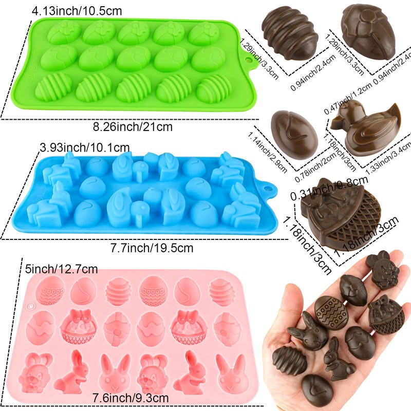 Winerming Easter Egg Silicone Mold for Chocolate 5 Packs Egg