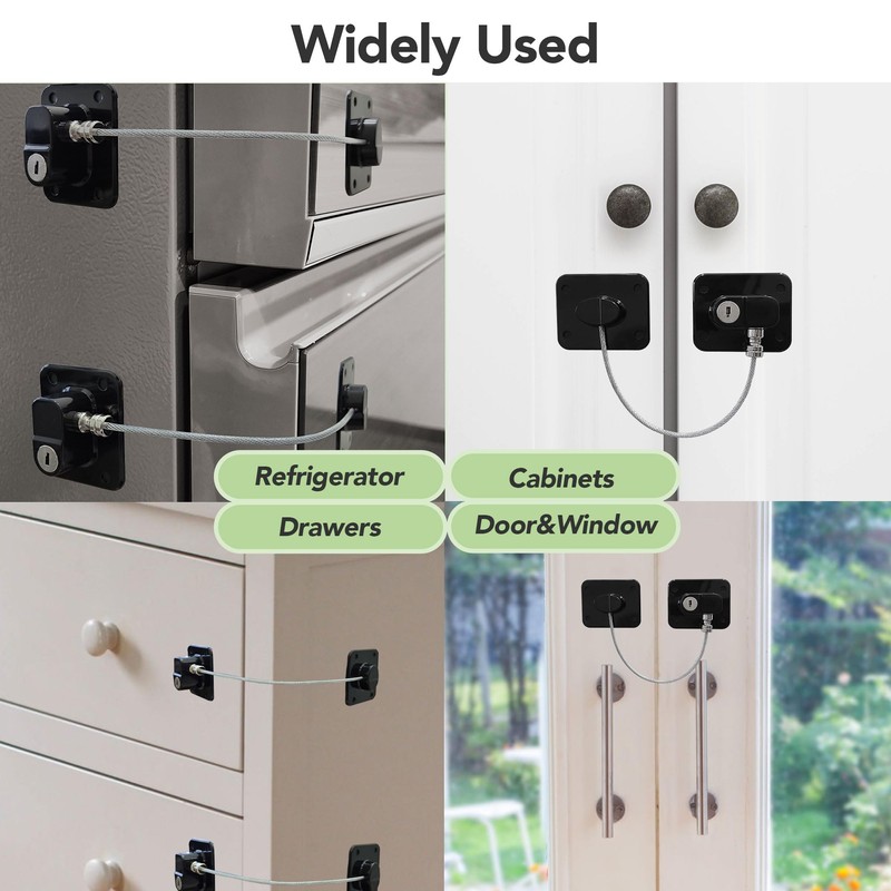 Moonybaby Freezer Lock 2 Packs, Fridge Lock with Steel Wire