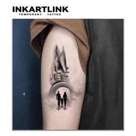 INKARTLINK Jagua Tattoos Set of 2 2 Weeks Long Lasting Waterproof Tattoo Stickers Tattoo Stickers for Men Women Temporary Tattoos Trendy Men Women Semi Permanent Disappearing Tattoos Medusa Happiness