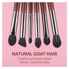 Juego de brochas de maquillaje, juego profesional de brochas de maquillaje de pelo de cabra, sombra de ojos, mezcla, delineador de ojos, pestañas,... 