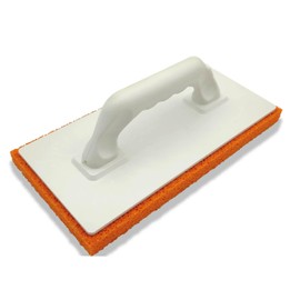 HAROMAC Sponge Board with Red Coarse Sponge Rubber Pad | Grating Board 280 x 140 mm, Washing Tiles, Grouting, Cleaning, Structuring - Made in Germany