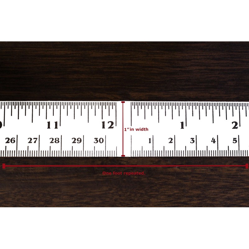 ChromaLabel 12 Inch Adhesive Measuring Tape, Flat Tape Measure for