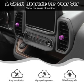 HTHE for Ford Bronco Sport Center Console Dash Air Vent Switch Cover Compatible with Ford Bronco Sport 2021 2022 2023 +(Aluminum Alloy,4Pcs,Purple)