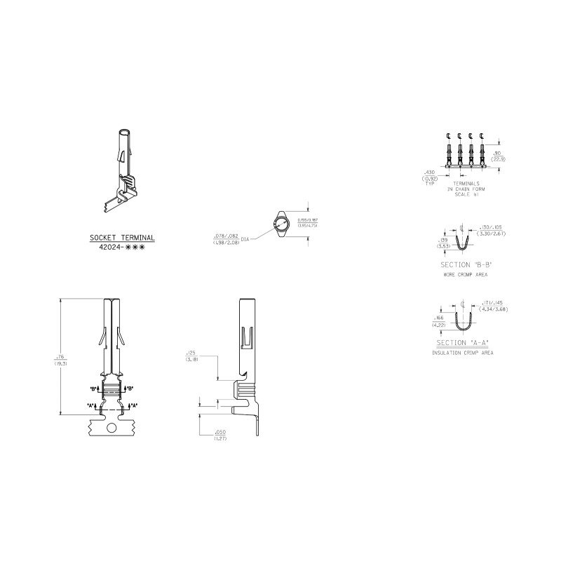 Molex -2 Complete Set - (6 Circuit) w/14-20 AWG, Wire