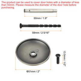 PATIKIL Door Hole Cover Plate, 2 Inches Zinc Alloy Flower Round Deadbolt Cover Plate Door Reinforcement Plate for Door Hole Filling (Chrome Plated)