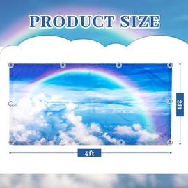 Hortsun 6 Pcs Fluorescent Light Covers Magnetic, Classroom Fluorescent Magnetic Filters, Magnetic Ceiling Light Covers Classroom Light Covers for Office Classroom Home(Rainbow in Blue Sky)