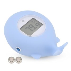 Termómetro para Bañera de bebé, Termómetro de Agua para Bañera de bebé en Forma de Ballena, Termómetro Digital de Temperatura del Visualización Precisa, Seguro y Fiable (Azul)