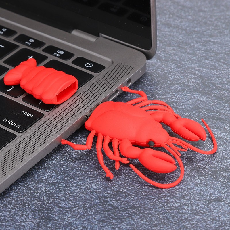 Cartoon U Disk PVC Small USB Lobster Pattern Flash Pen