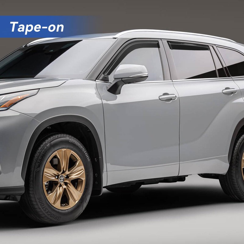 Window Visors Rain Guards for 2020-2026 Toyota Highlander, Out-Channel Window