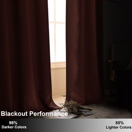 Hiasan Blackout Curtains 2 Panels for Bedroom Thermal Insulated and Privacy Protection Room Darkening Window Curtains, 42 x 84 Inches Length, Dusty Rose