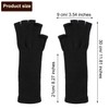 Geyoga 2 Pairs Winter Fingerless Gloves Long Thermal Knitted Mittens